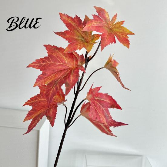 Wedding Scenery Autumn Decorations Artificial Maple Leaf Branch 3D Printed Fake Fall Foliage Theme Party Supplies Bendable Stem for Home Floral,