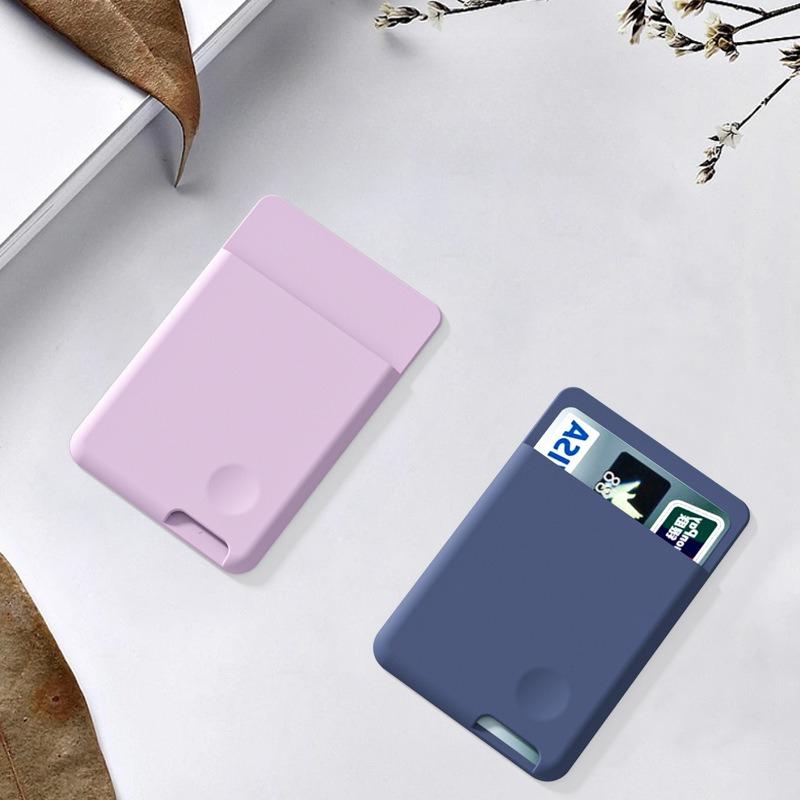 Silicone Cell Phone Wallet Case Mobile Phone Credit ID Card Holder Pocket Fashion Self-Adhesive Sticker Card Bag
