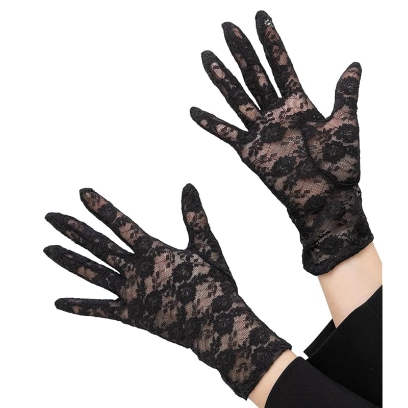 

[Aveve] For funerals etc. 3 types to choose from Can hide nails hidden nails nail hidden gloves mesh race S-M-L size (Black lace (normal), SM)