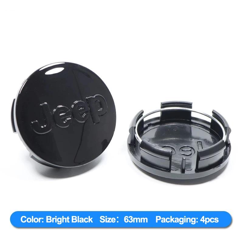 Per Jeep 4 Pezzi Coprimozzo Ruota Pneumatico Auto Set Decorazione Emblema Con Dimensioni 55MM 63MM Per Jeep Wrangler Grand Cherokee Aveng