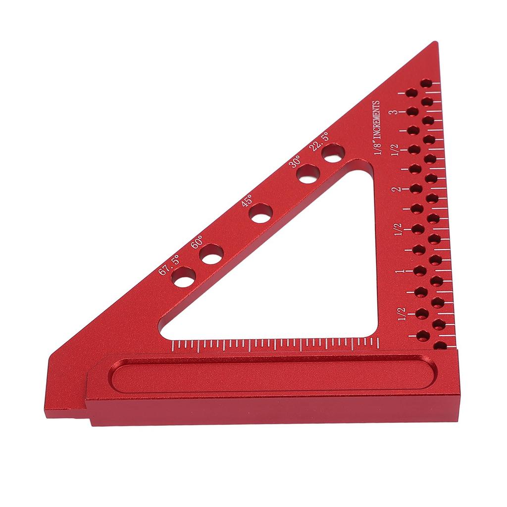 Carpenter Square Aluminum Alloy Triangle Hole Scribing Ruler for Classroom Workshop Office