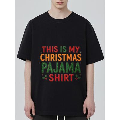 Weihnachts-T-Shirt Schwarz Dies ist mein Weihnachts-Schlafanzug-Shirt Druck Feiertagsparty-Kleidung
