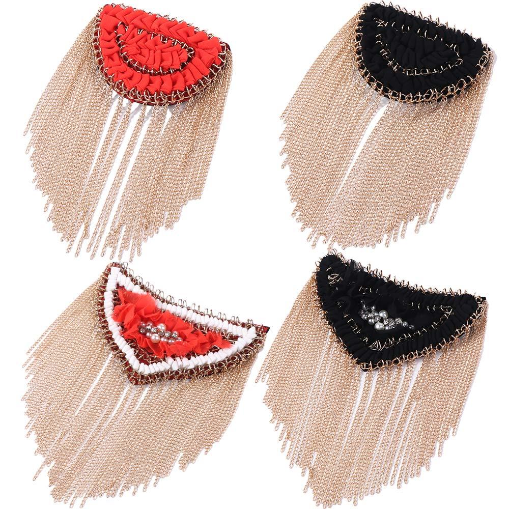 Pin Tassel Chain Shoulder Board Badge Shoulder Brooches  Western-style Clothes