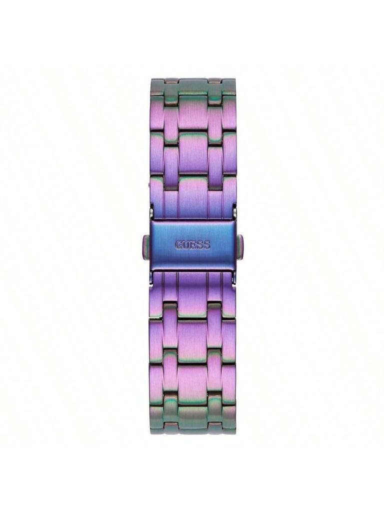 Guess Women's Crystals Iridescent Stainless Steel Fashion Chronograph Watch for Suitable for Daily Party Wear Holiday Party Gift GW0440L3