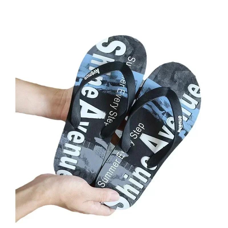 Shoes for Men Men's Flip-Flops Summer 2024 Anti-Slip Beach Korean Style Fashion Toe Post Sandals Casual Outdoor Durable Slippers