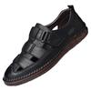 Sandali Classici in Pelle Bovina di Alta Qualità Estate Esterno Fatti a Mano Sandali da Uomo Moda Confortevoli Scarpe da Spiaggia in Pelle da Uomo Taglia 44