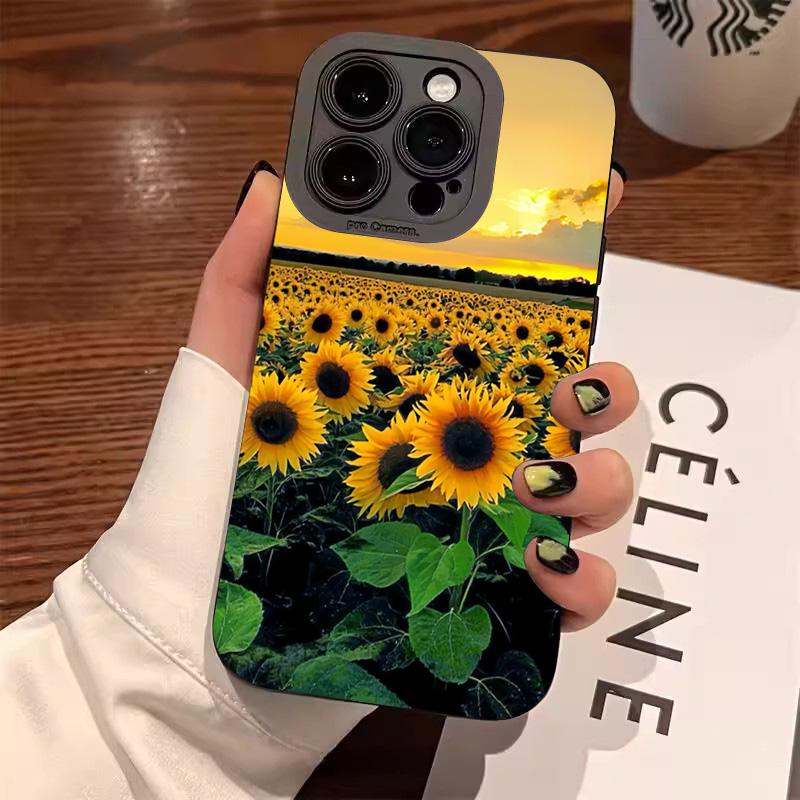 Sunflower Pattern Phone Case For Xiaomi Redmi Note 14 13 12 Pro Plus 5G 12S 11 10 Redmi 12 13 13C Shockproof Soft Silicone Cover