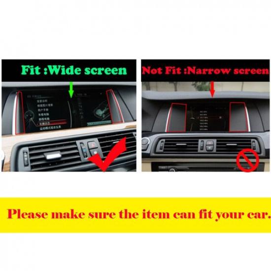 2×Silver ABS Central Console GPS Navigation Cover For BMW 5 Series F10 2014-2017