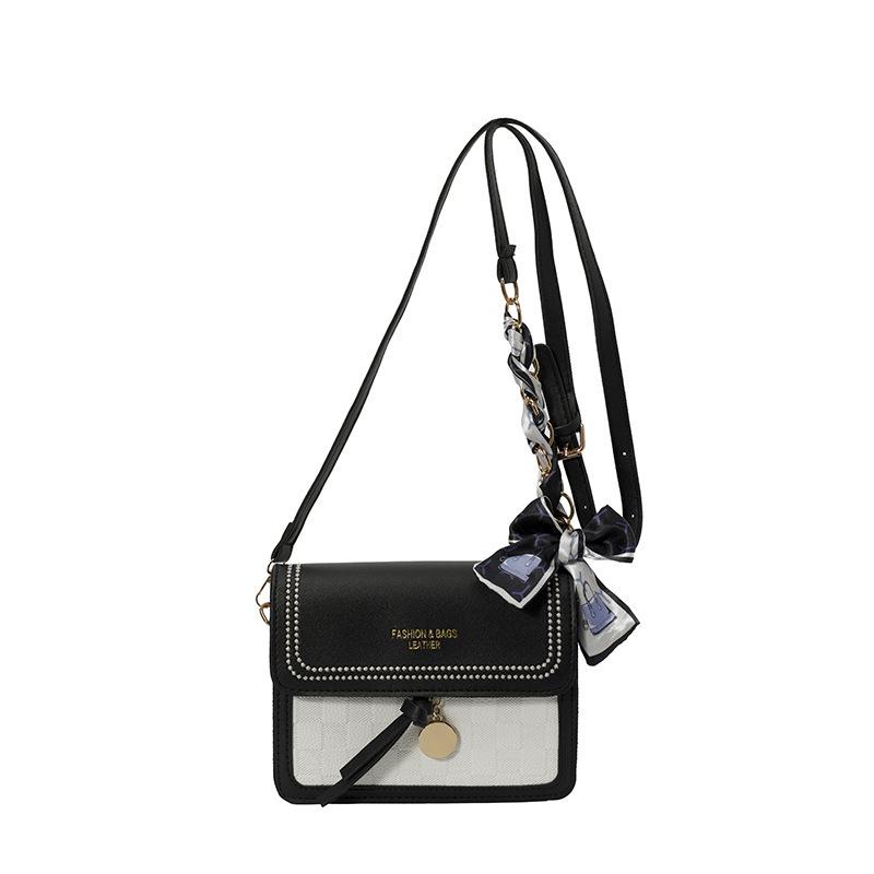 Popular fresh and sweet silk scarf small square bag 2025 summer new trendy fashion women's bag foreign style shoulder messenger bag