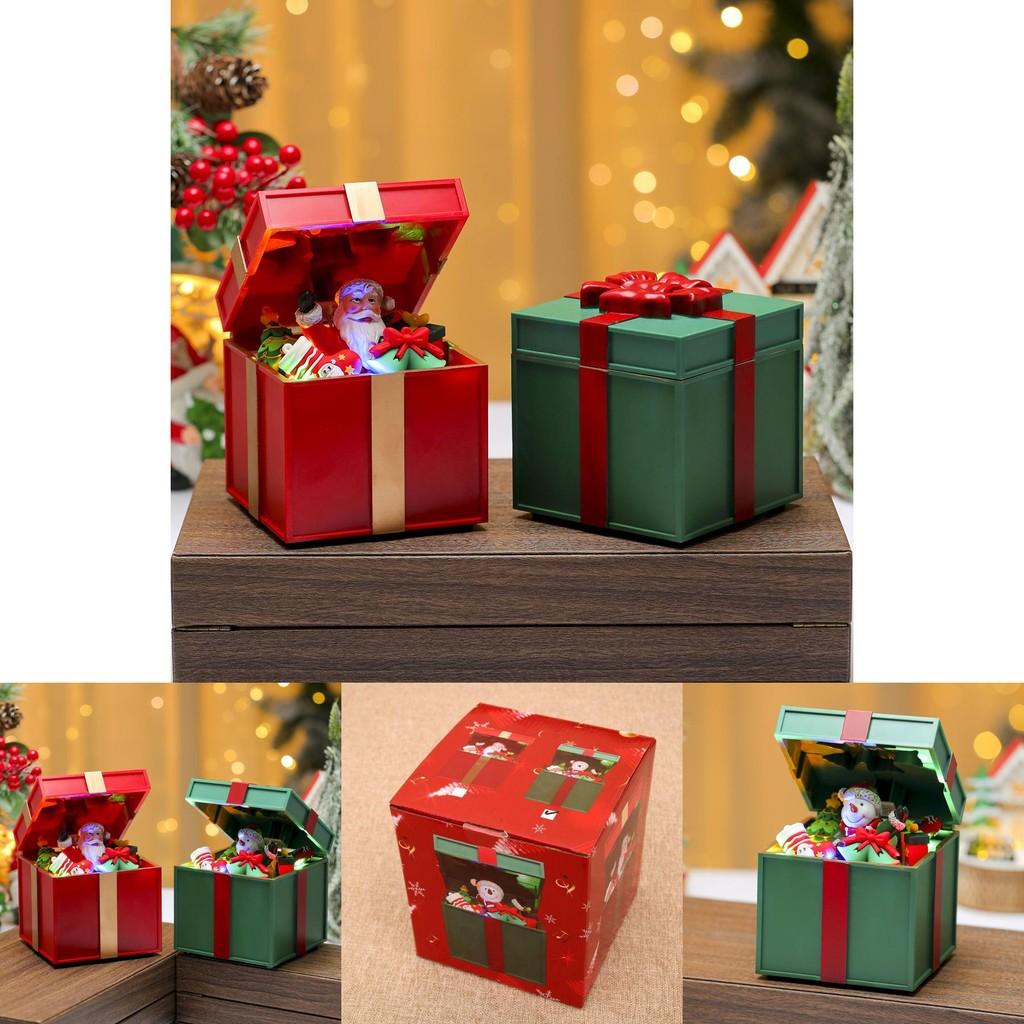Snowman Santa Claus Gift Shape Design Music Box With Lighting For Christmas Decorations