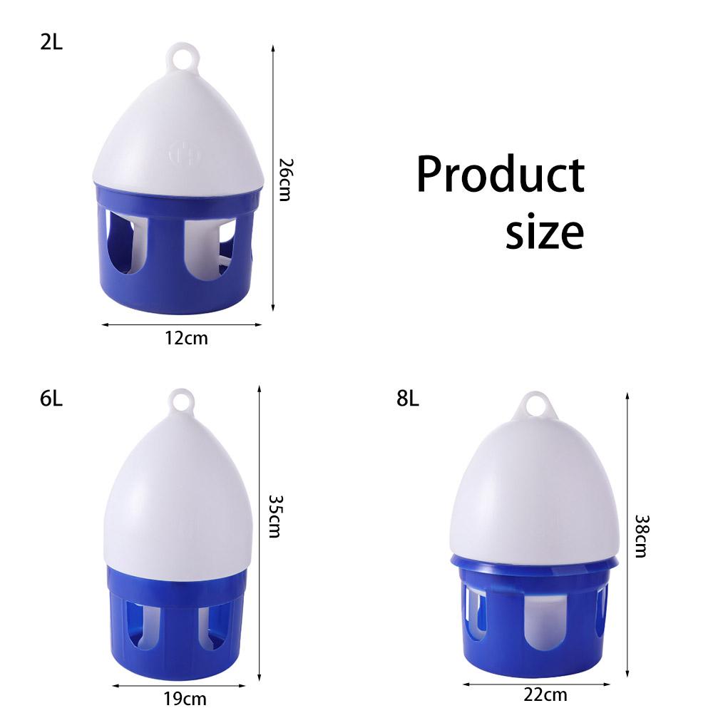 Birds Supplies Automatic Bird Water Dispenser 2/6/8L Handle Pigeon Waterer Plastic Hanging Pigeon Feeder Water Feeding
