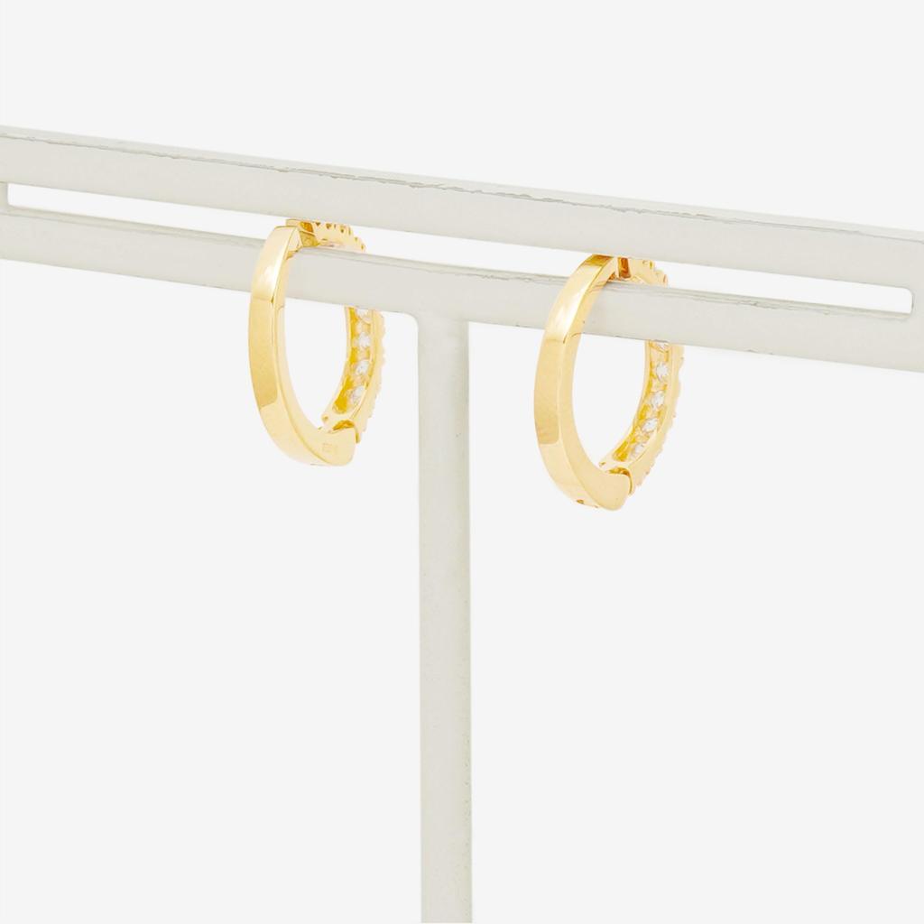 ESTELLE [Official] Women's Silver Earrings with Yellow Gold Plated Cubic Zirconia (Product Code: 0776-0067-0000-0000)