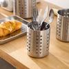 Stainless Steel Cutlery Holder Kitchen Storage Basket - Spoon Fork Chopsticks Organizer Container Drainer for Home Organization