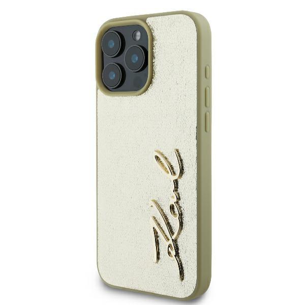 Karl Lagerfeld Klhcp16Lpfmfbkmd Iphone16 Pro 6.3 Złoty/Gold Hardcase Metal Signature