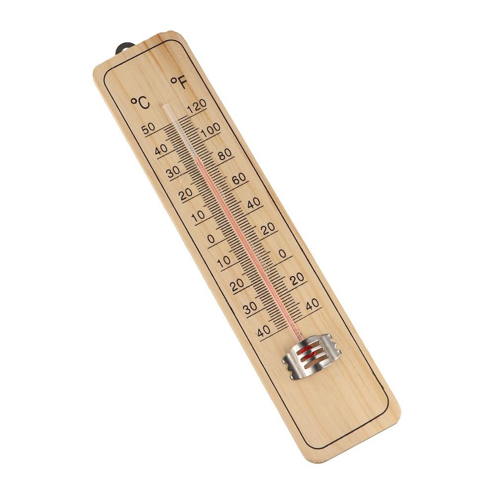 Wall-Mounted Temperature Gauge Digit Temperature Monitor Measuring Tool Wooden Thermometer  Outdoor