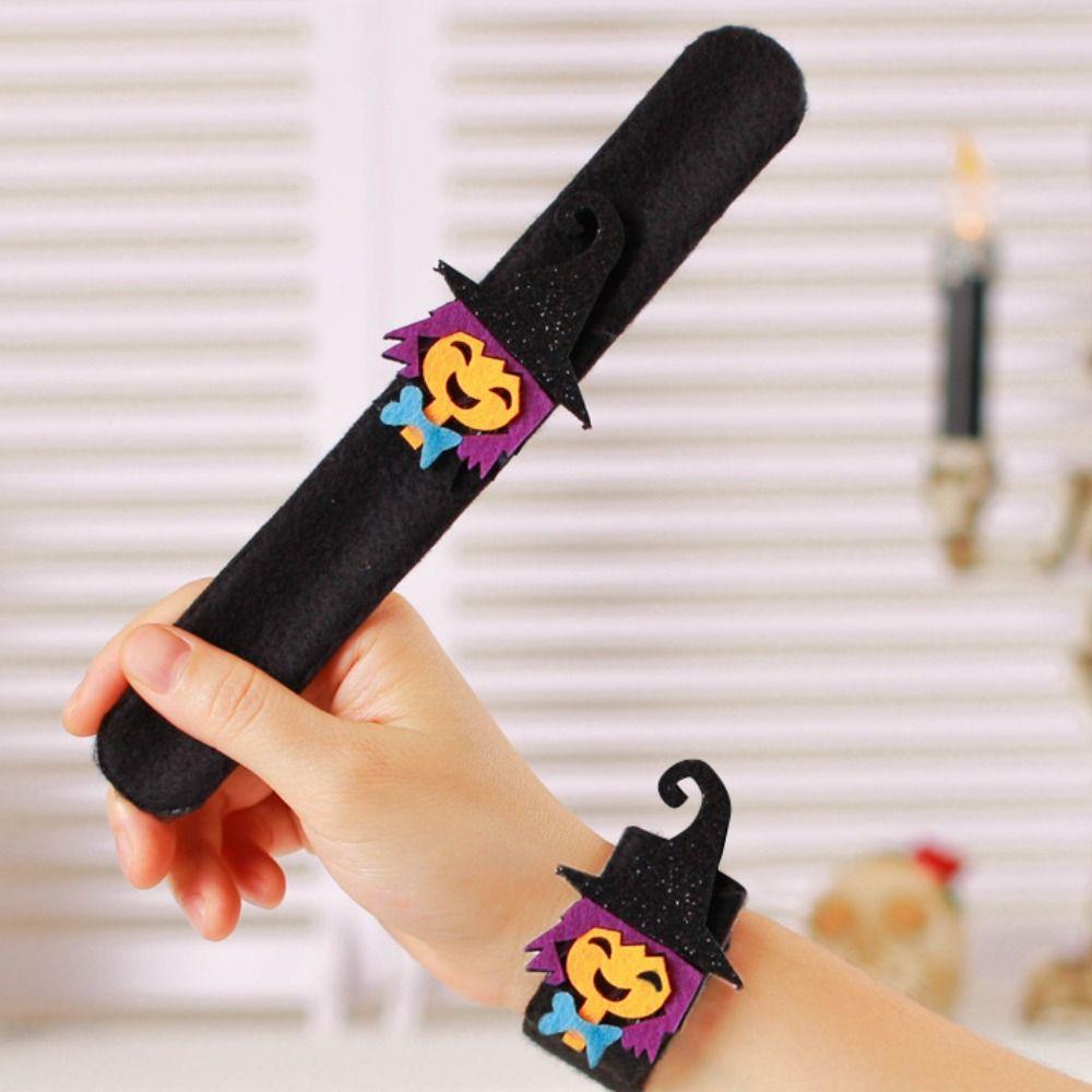 Spider Pop Circle Wristband Pumpkin Hands Clap Circle Funny Halloween Slap Bracelets  Halloween