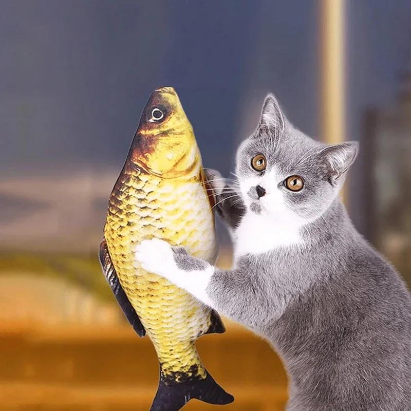 Simulated Fish Pet Cat Toy Plush Simulated Fish with  Catnip Plush Cat Toy Fish Teasing Cat Imitation Fish Cat Supplies Pet Toys