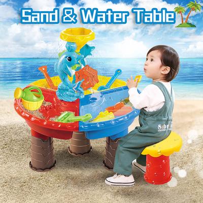 Sandwassertisch Outdoor Garten Sandkasten Set Spieltisch Kinder Sommer Strandspielzeug