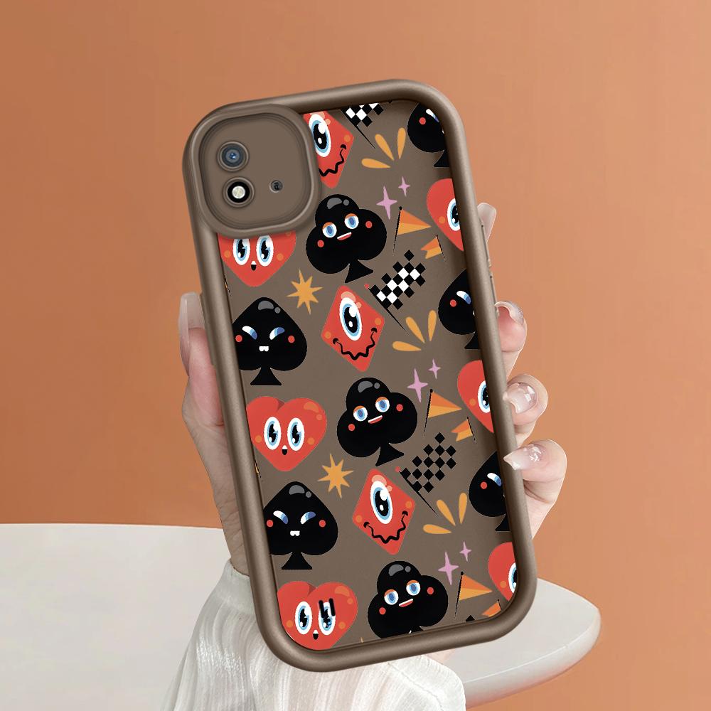 Soft Silicone Square Ladder Printing Pattern Phone Casing Full Cover Camera Shockproof Protection Rubber Case for OPPO Realme