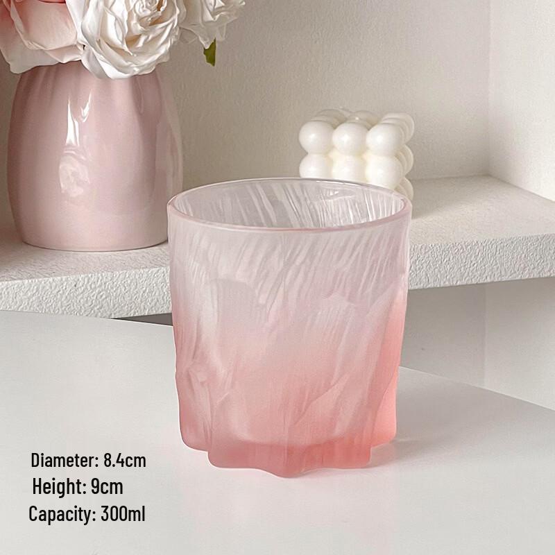 

OLOEY Pink Gradient Glass Water Cup