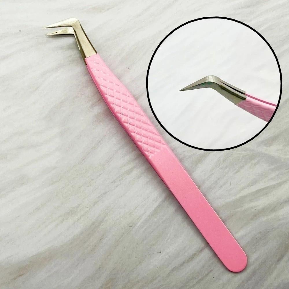 Anti-static Eyelash Extension Tweezer Stainless Steel Fiber Tip Makeup Tool Beauty Salon