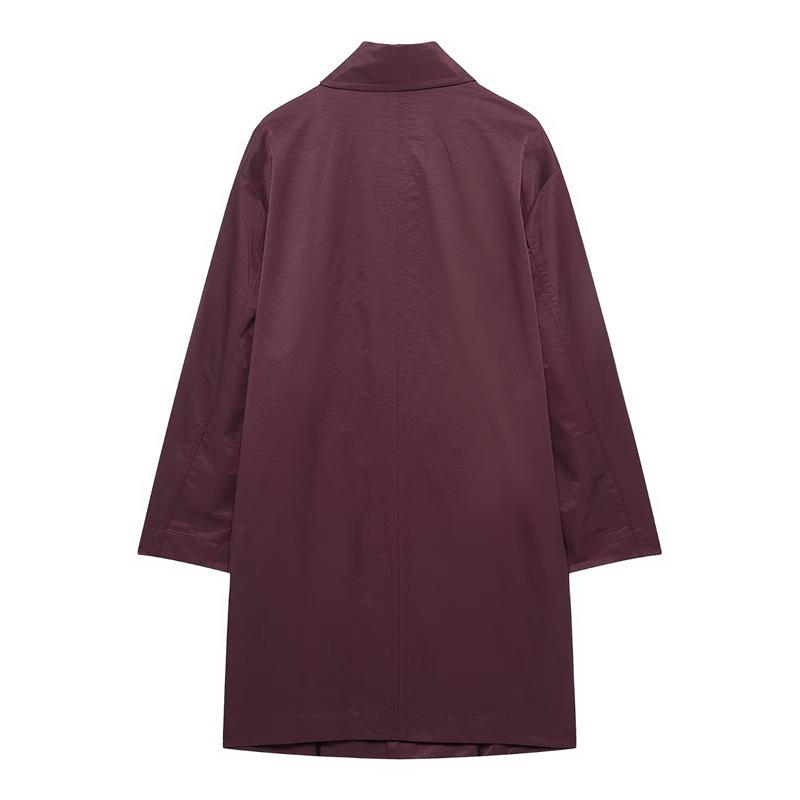 TAOP&ZA Women's Spring/Summer Lapel Long Sleeve Trench Coat 5320048