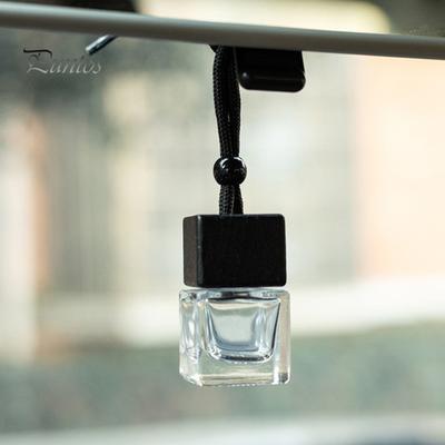 8 ml nachfüllbare Parfümflasche mit Holzdeckel, klares Glas, Aromatherapie, ätherisches Öl, leere Flasche, Rückspiegel, Duftflasche zum Aufhängen, für Zuhause und Auto