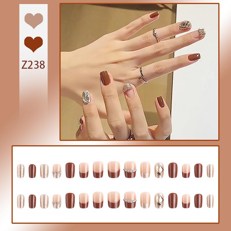 Luxurious Transparent Blush Bubble Rose Press-On Nail Set with Wearable Stickers