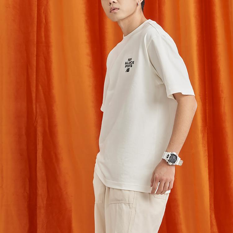 New Balance Drop Shoulder Sleeve T Shirt Unisex White 5ED12093-IV