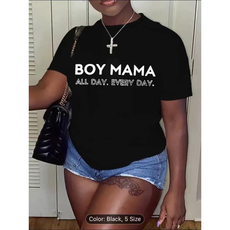 Letní top s kulatým výstřihem a potiskem Módní Ležérní Roztomilá dámská trička z čisté bavlny s krátkým rukávem