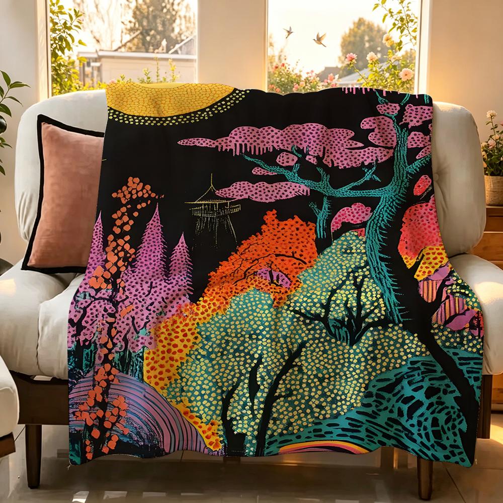 Artist Y Yayoi K Kusama a Art Throw Flannel Throw Blanket Suitable for Sofa Living Room Bedroom