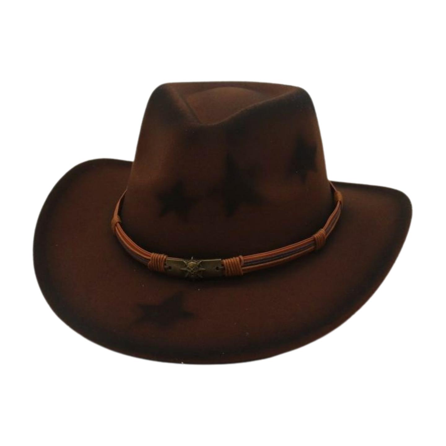 

Minority Style Woolen Top Hat Cross-Border Men And Women Couple Hat Western Cowboy Top Hat Jazz Hat For Performance One size fits all [m peach five star]