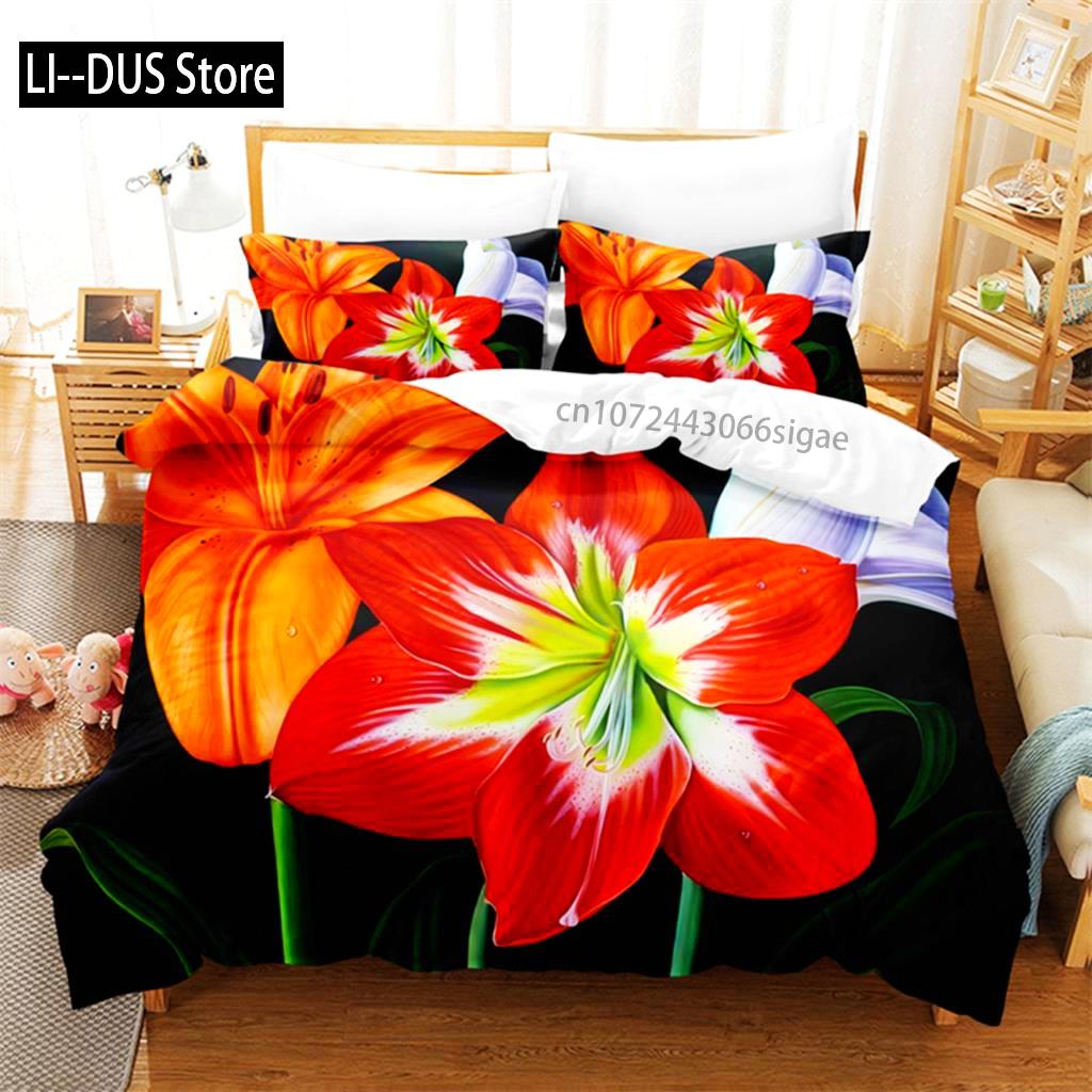 Yellow Flowers Queen Bedding Set Duvet Cover Set Bedding Digital Printing King Size Duvet Cover Set Bedding Sets