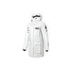 Athletics Embroidered Letter Patch Hooded Windproof Warm Goose Down Mid-Length Down Jacket Women Outerwear White-Jade A11W246910F-WT