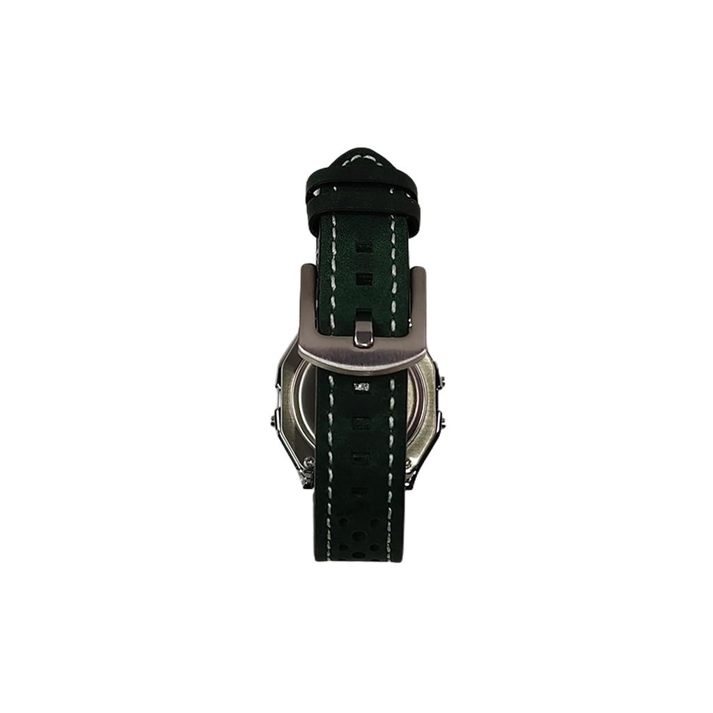 CASIO Custom Collection Quartz Movement Leather Strap Watch Unisex Green Dial A158WA-1(Watch1100--)