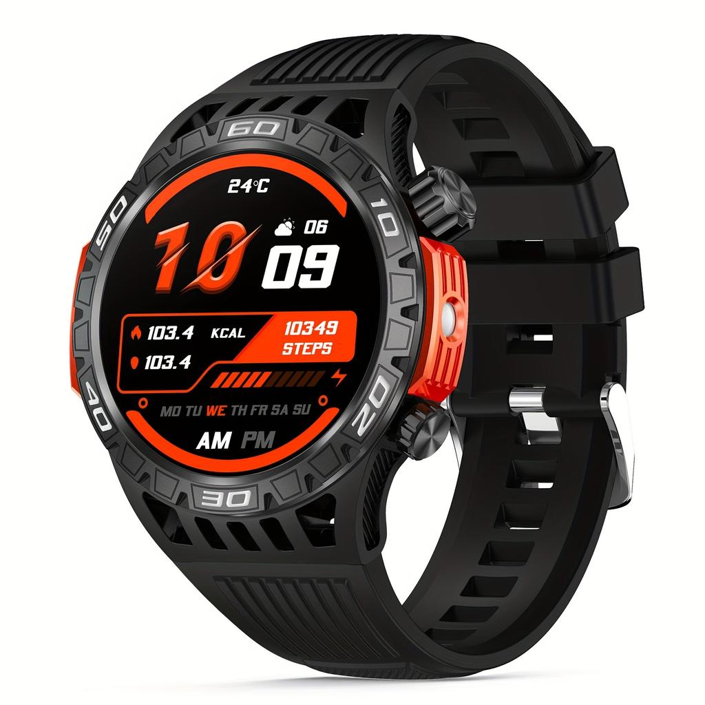 Rugged Men's Smartwatch, QTLLBT with Phone Function, IP68 Waterproof Sports Watch, Heart Rate Blood Oxygen Detection