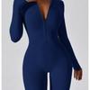 Sport-Jumpsuits Damen-Sets Langarm Schwarz Weiß Grau