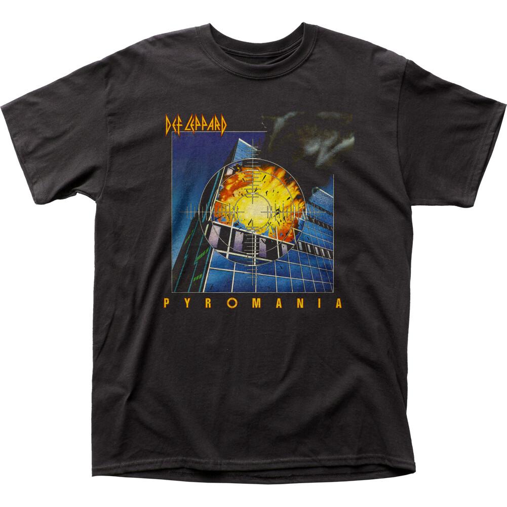 Def Leppard Pyromania T Shirt Mens Licensed Rock N Roll Music Band Tee New Black XL