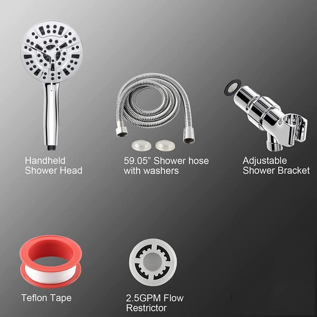Handheld Shower Head,3pcs Set Showerheads with High Pressure,10 Function Adjustable Shower Heads