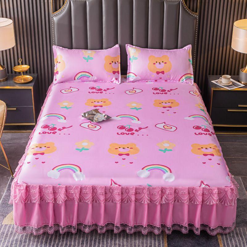 Bedroom Flat Sheets Bed Printed Fashion Modern Queen King Size Washed Cotton Comfortable Bedding Mattress Cover Bedspread