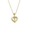 A-Z English Letter Initial Necklace 18K Gold Plated  Necklace Micro Setting Zircon Heart Necklace for Women