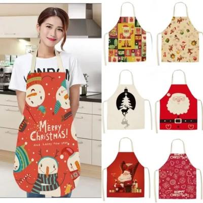7 stilleri Noel Önlüğü Yetişkin Mutfak Önlüğü Pamuk Keten Önlük Ev Temizlik Önlüğü Akşam Yemeği Parti Pişirme Önlüğü