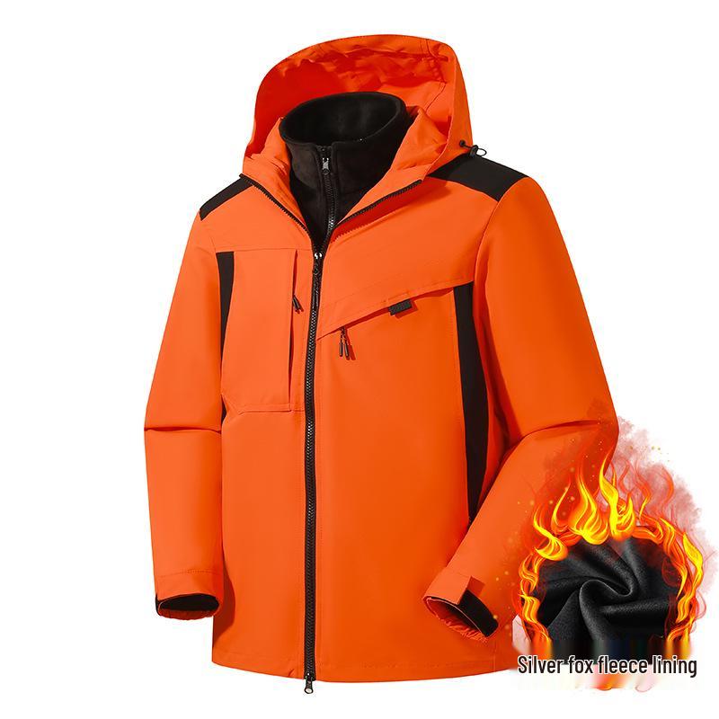 

Водонепроницаемый и ветрозащитный комплект для альпинизма 3-в-1 Silver Fox – Унисекс, двухкомпонентный с флисом 4XL