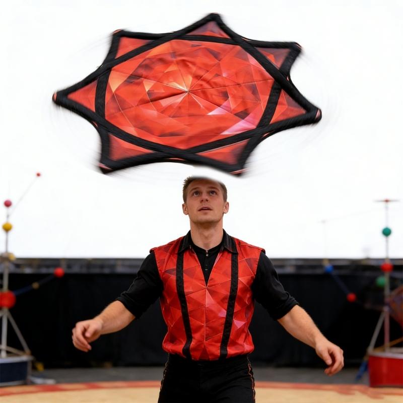 Oggetti di scena rotanti in stoffa per giocoleria con design stampato alla moda per festa al parco evento scolastico divertimento accessori per la pratica della giocoleria