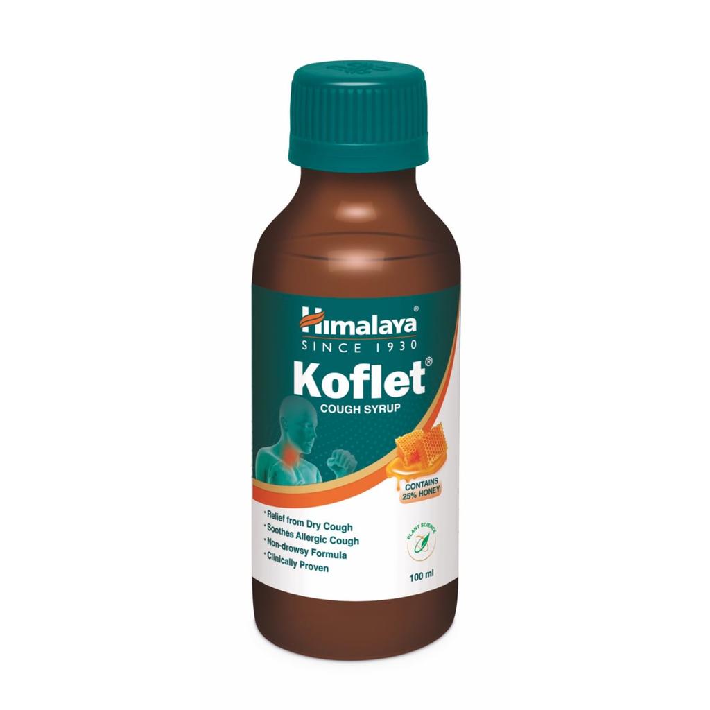 Himalaya Koflet Syrup 100ml Pack of 1 | Cough Relief, Sore Throat, Non-Drowsy Herbal Formula