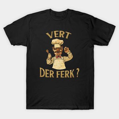 Asian Size Men Black Print T-shirt Vintage Style - Vert Der Ferk No-Cut Heat Transfer Print Cotton Tshirt