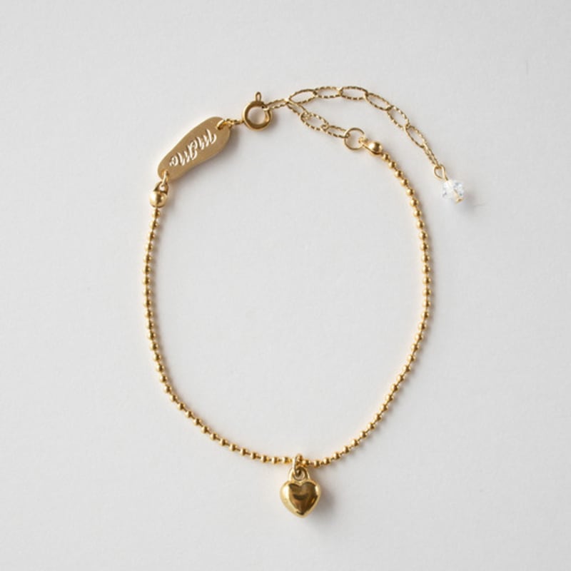 MERRYMOTIVE Small Heart with Surgical Gold Ball Chain Bracelet