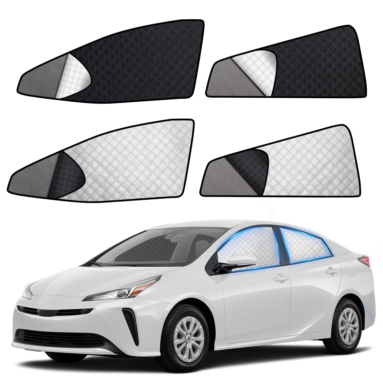 

ZATOOTO Toyota Prius 50 Series Sunshade Mesh Light Insect Sun and Set of 4 Vehicle-Specific Curtains, Magnetic, Dual-Layer, Blocking, Repellent, серый