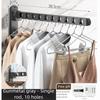 Wall-Mounted Clothes Hanger Clothes Hanger Punch Free Large Space with 8 Hole Hooks Wall Mount for Kitchen Closet Wall Window