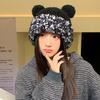 Winter Hat Girl Cute Sweet Knitted Wool Hat Cold and Warm Windproof Ear Protection Plush Hat